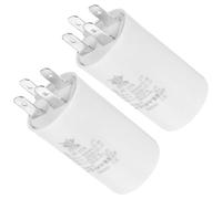 MACHSWON CBB60 3uf Run Capacitor,2Pcs AC 450V 4 Pins 50/60Hz Double Insert Cylinder Bottom Motor Start Capacitor for Air Conditioning,Water Pump,Fan 50x30mm