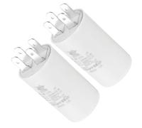 MACHSWON CBB60 4uf Run Capacitor,2Pcs AC 450V 4 Pins 50/60Hz Double Insert Cylinder Bottom Motor Start Capacitor for Air Conditioning,Water Pump,Fan 50x30mm