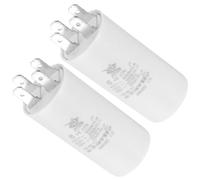MACHSWON CBB60 6uf Run Capacitor,2Pcs AC 450V 4 Pins 50/60Hz Double Insert Cylinder Bottom Motor Start Capacitor for Air Conditioning,Water Pump,Fan 60x35mm