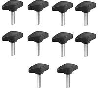 MACHSWON Clamping Handle Screw Knobs Handle for Lathes Mechanical Equipment Instruments and Industrial Equipment Clamping Knob Threaded T-Shape Black M6 x 30mm 10pcs