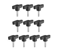 MACHSWON Clamping Handle Screw Knobs Handle for Lathes Mechanical Equipment Instruments and Industrial Equipment Clamping Knob Threaded T-Shape Black M6 x 20mm 10pcs