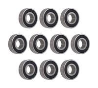 MACHSWON Deep Groove Ball Bearing Rubber Cover Sealed S6000RS-420 Stainless Steel Medium Speed Ball Bearings 10mmx26mmx8mm 10Pcs