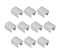 MACHSWON Fold Over Crimp Caps 100 Pcs 12 x 10mm Ribbon End Clasp Tips Clamp Cord Ends for Jewelry DIY Craft Making White Nickel
