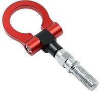 MACHSWON Front Rear Bumper Car Racing Trailer Ring Eye Towing Tow Screw Hook Red Universal Aluminum Alloy