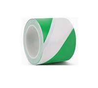 MACHSWON Green White Safety Warning Tapes 150mmx45.7m Hazard Warning Tape Delimit Tape High Visibility Safety Marker Flexible Adhesive Barrier Ribbon Strong Reflective Sticker Film For Indoor&Outdoor