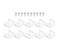 MACHSWON LED Strip Light Clips 100Pcs Mounting Bracket Fixing Clips Plastic Clamp Holders with Screws for 10mm Neon RGB Light Cable Ribbon Clear