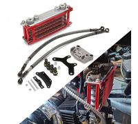 MACHSWON Motorcycle Oil Cooler Kit, Universal Engine Cooling Radiator for CRF XR KLX 50cc-140cc, Apollo, SSR, TaoTao, Coolster Dirt Pit Bike ATV, Red