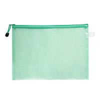 MACHSWON Plastic Wallets Bill File Folder Document Mesh Zipper Bags Waterproof Zip Wallet Bag Office Stationery Storage Pouch Green
