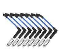 MACHSWON Racing Performance Spark Plug Wires 10.2mm Blue Wire Set Compatible With Chevrolet GMC Cadillac Hummer Buick Pontiac Saab GM LS Engine 4.8L 5.3L 6.0L 6.2L V8 2005-2008