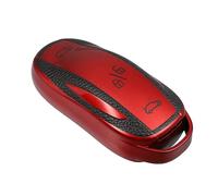 MACHSWON Red Silicone Remote Smart Key Fob Case Cover for Tesla x 2016-2018 Key Fob Shell Protector Keyless