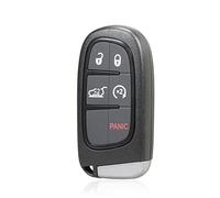 MACHSWON Replacement Keyless Entry Remote Car Key Fob 4A Chip for Jeep Cherokee 2014-2020 5 Buttons with Door Key Black GQ4-54T 433MHz