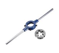MACHSWON Round Die Stock Handle Wrench Set,5/8-18 UNF Threading Die and 38mm (1-1/2") Die Holder (Fits: 26mm-38mm OD Die / M12-M16 Thread Die) Adjustable for Bolt Thread Repair