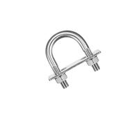 MACHSWON Round U-Bolt,2 Set 304 Stainless Steel M10 U Bolts 33mm(1.3") Inner Width 64mm Length with Nuts and Frame Plate for Automobiles Boat Trailer