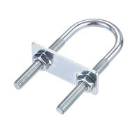 MACHSWON Round U-Bolt,2 Set Zinc Plated Alloy Steel M8 U Bolts 34mm(1.34") Inner Width 100mm Length with Nuts and Frame Plate for Automobiles Boat Trailer