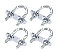 MACHSWON Round U-Bolt,8 Set Zinc Plated Alloy Steel M6 U Bolts 20mm(0.79") Inner Width 50mm Length with Nuts and Frame Plate for Automobiles Boat Trailer