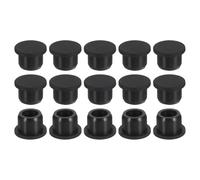 MACHSWON Silicone Rubber Hole Plug A14 Lab Rubber Tube Plug Black Bottle Stopper 14-18mm Diameter Soft Flexible Reusable End Covers for Bottles Pipes Flower Pots 15Pcs