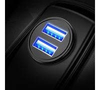 MACHSWON Smallest 4.8A All Metal USB Car Charger Port Fast Charge Car Charger Adapter Flush Fit Compatible with i-Pho-ne 15 Pro Max Plus/14/13/12/11/X i-Pa-d Air/Mini 3 S-ams-ung Note 9/S10/S9