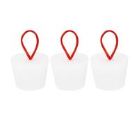 MACHSWON Solid Rubber Stopper, 3 Pcs Silicone Rubber Solid Bungs Laboratory Pipe Tank Bottle Sealing Plug Tapered Bung 31-40mm Diameter Soft Flexible Lab Stoppers with Red Rope 7C#