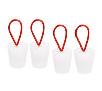 MACHSWON Solid Rubber Stopper, 4 Pcs Silicone Rubber Solid Bungs Laboratory Pipe Tank Bottle Sealing Plug Tapered Bung 19-26mm Diameter Soft Flexible Lab Stoppers with Red Rope 4#