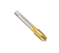 MACHSWON Spiral Point Plug Threading Tap M12 x 1.25mm, for Drilling and Tapping, H2 3 Flutes HSS, Titanium Coated, Round Shank with Square End Metric Screw Taps Tapping Bit, 1pcs
