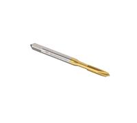 MACHSWON Spiral Point Plug Threading Tap M3.5 x 0.6mm, for Drilling and Tapping, H2 3 Flutes HSS, Titanium Coated, Round Shank with Square End Metric Screw Taps Tapping Bit, 1pcs