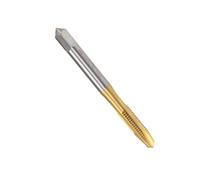MACHSWON Spiral Point Plug Threading Tap M6 x 1mm, for Drilling and Tapping, H2 3 Flutes HSS, Titanium Coated, Round Shank with Square End Metric Screw Taps Tapping Bit, 1pcs