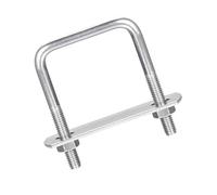 MACHSWON Square U-Bolt,1 Set 304 Stainless Steel M6 U Bolts 40mm(1.65") Inner Width 60mm Length with Nuts and Frame Plate for Automobiles Boat Trailer