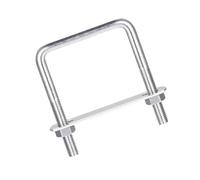 MACHSWON Square U-Bolt,3 Set 304 Stainless Steel M8 U Bolts 55mm(2.24") Inner Width 80mm Length with Nuts and Frame Plate for Automobiles Boat Trailer