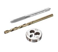 MACHSWON Tap and Die and Drill Bit Set,M4x0.7 Left Hand Thread Milling Tap and Round Die,3.3mm Cobalt High Speed Steel Twist Drill Bit