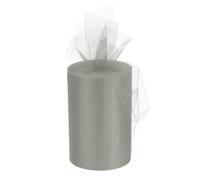 MACHSWON Tulle Ribbon Rolls Grey 6 Inch 100 Yard Pastel Netting Fabric Net Cloth 15cm Width Mesh Roll for Gift Wrapping Christmas Wedding DIY Crafts