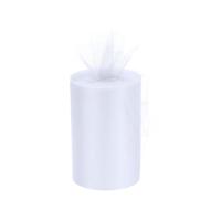 MACHSWON Tulle Ribbon Rolls White 6 Inch 100 Yard Pastel Netting Fabric Net Cloth 15cm Width Mesh Roll for Gift Wrapping Christmas Wedding DIY Crafts