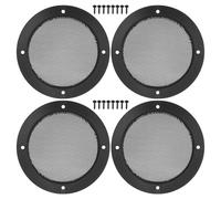 MACHSWON Universal 4 Inch Car Speaker Grill Cover Mesh - Round Audio Subwoofer Guard with Mounting Screws, Durable Iron Mesh & ABS Outer Ring, Matte Black - 4 PCS