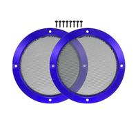 MACHSWON Universal 5" Audio Speaker Iron Mesh Cover - Blue Round Subwoofer Guard Protector Grilles with Screws, Durable Audio Mesh for Car, Home, Marine & DIY Speakers - 2 PCS