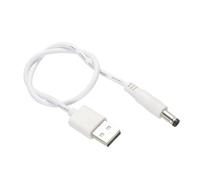 MACHSWON USB to DC Power Cable 0.3 M USB to DC 5.5mm x 2.1mm 5v Power Cord White for Mini Fan Camera Mobile Phone Tablet Devices 1 Pcs