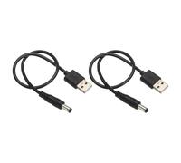 MACHSWON USB to DC Power Cable 0.3 M USB to DC 5.5mm x 2.5mm 5v Power Cord Black for Mini Fan Camera Mobile Phone Tablet Devices 2 Pcs