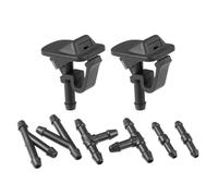 MACHSWON Windshield Washer Nozzle Kit - Compatible with Jeep Wrangler 2002-2012 - Includes 8 Spray Jets & Adapters - Direct Replacement for 55156728AB/55156728AA (Black)