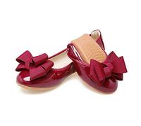 MACHSWON Women's Ballet Flats Pumps Ballerina Bow-Knot Pointed Toe Comfy Dolly Shoes(Wine Red, Size 6)
