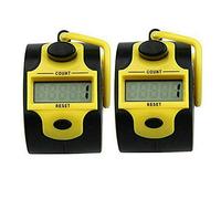 MACHSWON Yellow Hand Held Finger Ring Tally Counter Electronic Manual Counter Pocket Tally Counter 6-Digit Digital LCD Electronic Screen Digital Tally Counter 2PCS