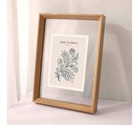 Machtiging Double Glass Picture Frame Display Photo,Transparent Picture Frame,Floating Glass Frames,A4 Wooden Frame,Floating Frame For Canvas,Clear,Dust-Proof,A3,A4,For Photos,Artworks,Posters