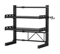 Machtiging Expandable Microwave Rack Shelf,Kitchen Countertop Stand Unit | Expandable,Space Saving,Adjustable,for storing coffee machines,toasters,air fryers,pots and pans