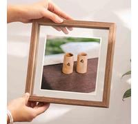 Machtiging Floating Frame Double Sided,Floating Glass Frames,A4 Wooden Frame,Floating Frame For Canvas,Double Glass Picture Frame Display Photo,Double-Sided,For Picture Desktop Decoration,Artworks