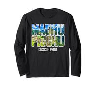 Machu Picchu Cusco Peru Mountain Ruins Vintage Typography Long Sleeve T-Shirt