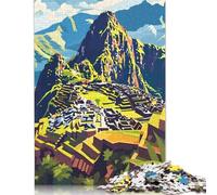 Machu Picchu Landscape Puzzles 500 Pieces Wooden Puzzles Wood Puzzle Jigsaws for Adults Family Activity Jigsaw Puzzles 500pcs (52x38cm)