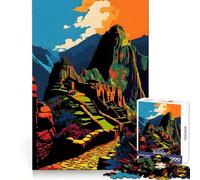 Machu Picchu Peru Colors 1000 Piece Jigsaw Puzzles for Teenagers Jigsaw Home Play Neat Thick Home Fun Fine Art (38x26cm)