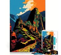 Machu Picchu Peru Colors 1000 Piece Jigsaw Puzzles for Teenagers Jigsaw Home Play Neat Thick Home Fun Fine Art (38x26cm)