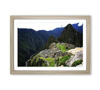 Machu Picchu Peru Mountain Landscape (2) Framed Print | A2 Oak Framed Wall Art | Ready to Hang | Modern Landscape Picture | Living Room Bedroom Lounge Office