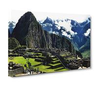 Machu Picchu Peru Mountain Landscape No.1 Modern Canvas Wall Art Print Ready to Hang, Framed Picture for Living Room Bedroom Home Office Décor, 24x16 Inch (60x40 cm)