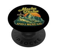 Machu Picchu Peru Travel Andes Mountains Sunset Retro PopSockets Adhesive PopGrip