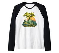 Machu Picchu Peru Travel Andes Mountains Sunset Retro Raglan Baseball Tee