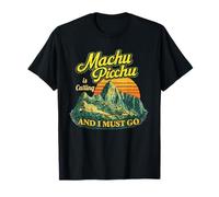 Machu Picchu Peru Travel Andes Mountains Sunset Retro T-Shirt